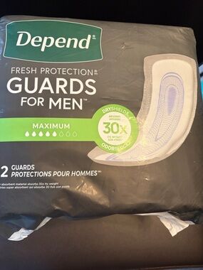 NWT Depend Guards Men Incontinent Pad Cup Shape 12" LG 52 Count